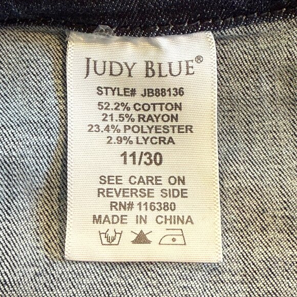 Judy Blue Jeans Pull On Super Flare Boho Hippie Raw Hem Size 11 / 30 #JP88136 - Picture 4 of 14